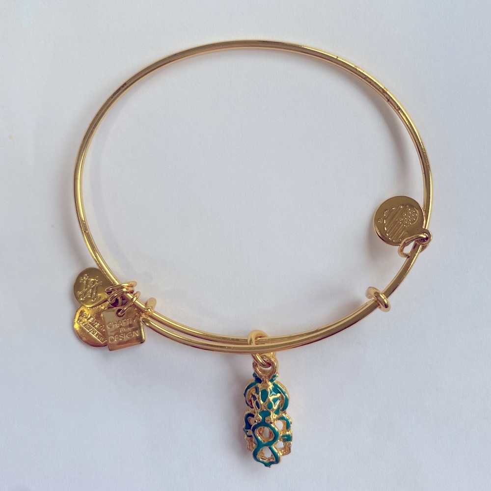 Alex and Ani Octopus Charm Bangle - Shiny Gold Finish